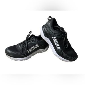 Hoka One One Womens Bondi 7 1110519 BWHT Black Running Shoes Sneakers Size 8.5